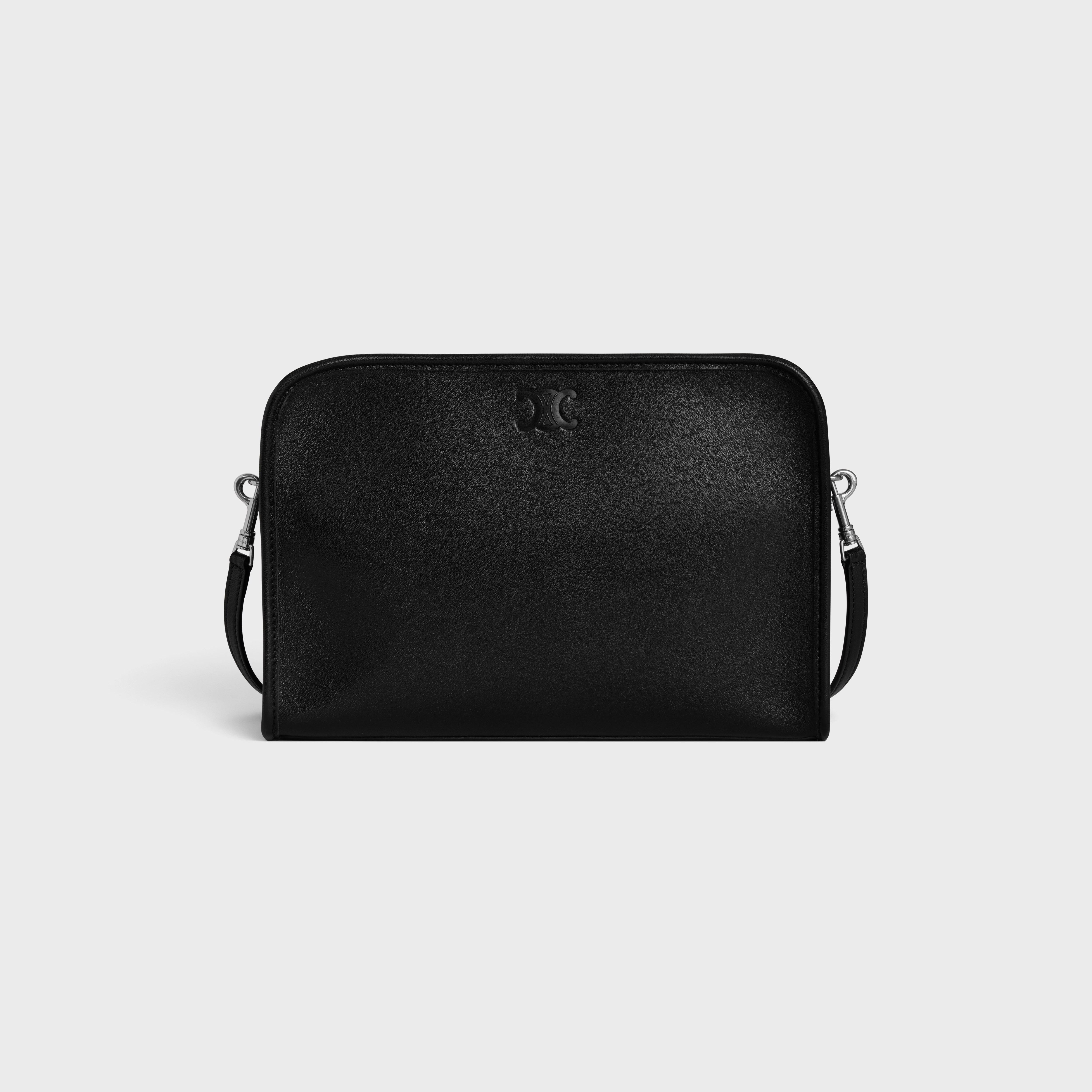 HORIZONTAL MESSENGER BAG IN SUPPLE SHINY LAMBSKIN - BLACK | CELINE